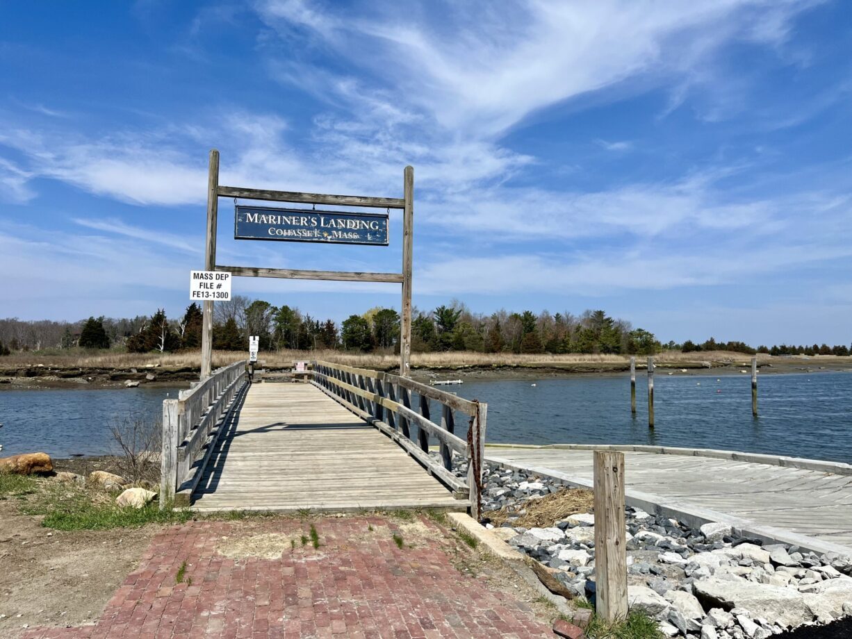 Cohasset Harbor boats and coastline in Cohasset Massachusetts